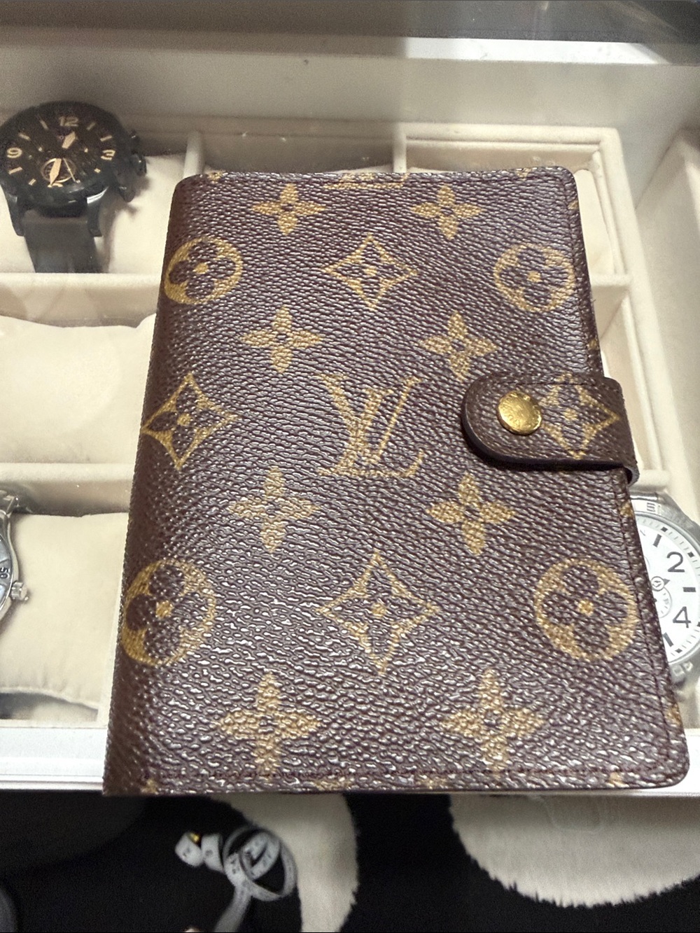 Louis Vuitton Monogram Canvas Brown & Gold Snap Wallet Organizer